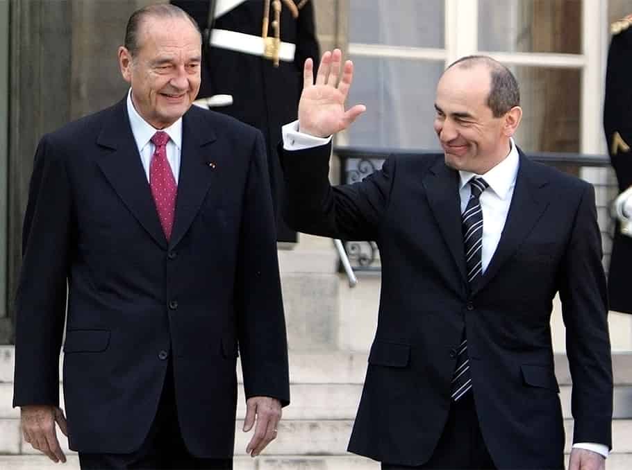 Ռոբերտ Քոչարյանը եւ Ժակ Շիրակը 2006թ. փետրվարի 10-ին